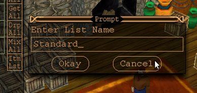 Save Item Lists - Input name