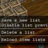 Saved Item Lists - button + options